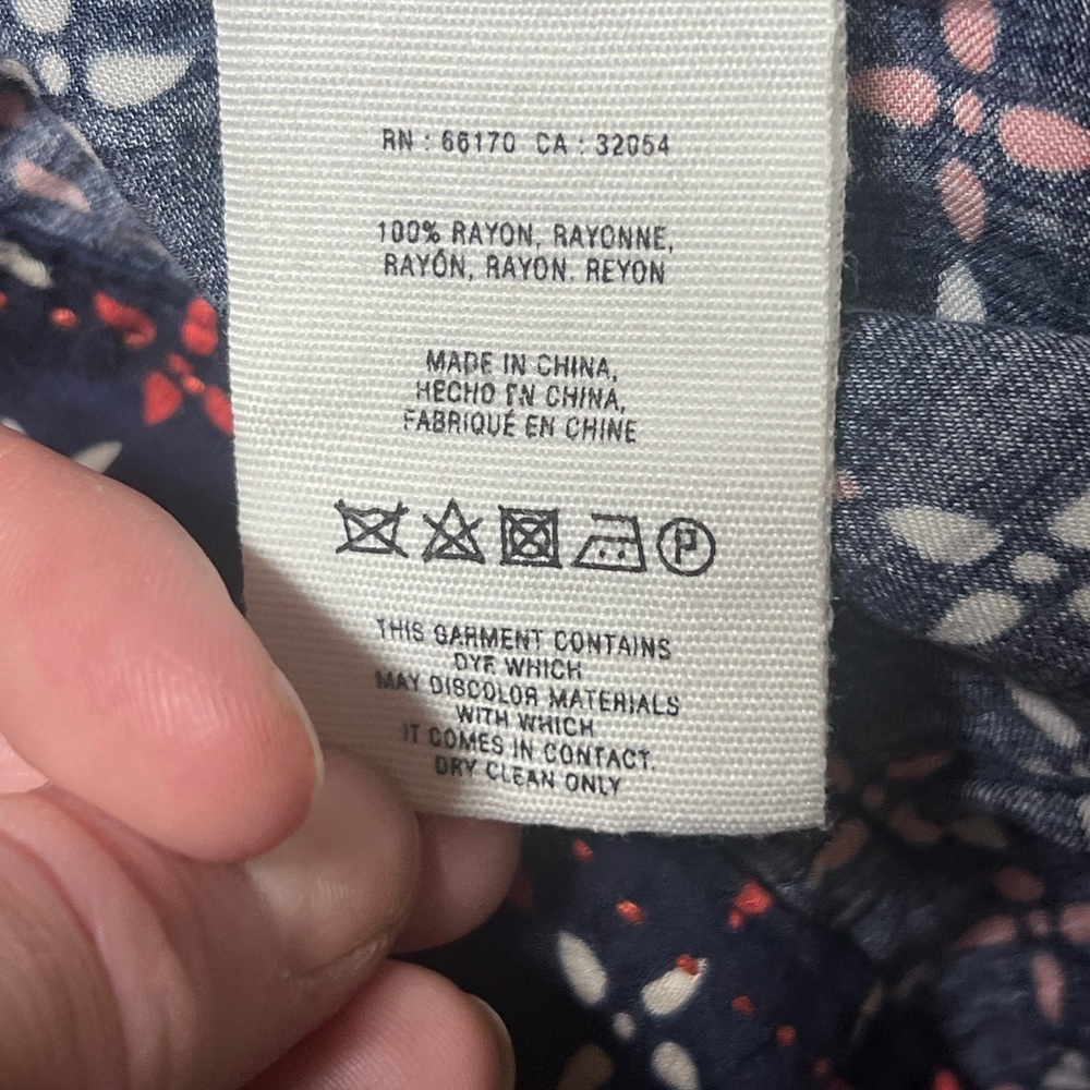 Anthropology Cartonnier navy rayon wide leg palazzo pants with geometric print - Picture 10 of 11